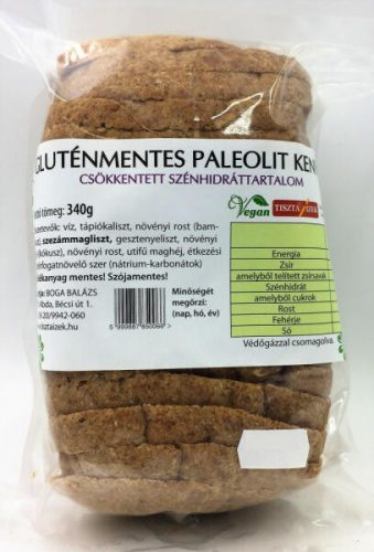 Tiszta Ízek gluténmentes, szénhidrát-csökkentett Paleo kenyér 340 g