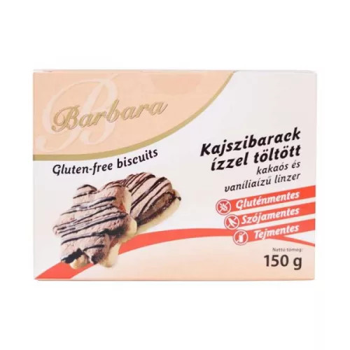 Barbara gluténmentes kajszibarack ízzel töltött linzer 150 g